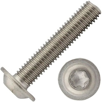Винт с полукруглой головкой, фланцем и шлицем TORX М5х10 ISO (DIN) 7380-2 нержавеющая сталь А2
